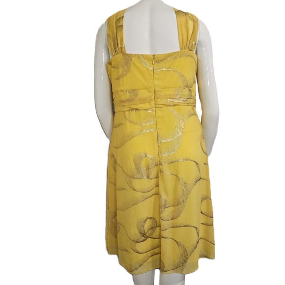LE CHATEAU Yellow Halter Chiffon Knee-Length Cocktail Dress Size XXL - Picture 2 of 11